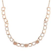 August Woods Rose Gold Champagne Crystal Open Necklace