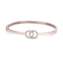 August Woods Rose Gold Crystal Link Circle Bangle