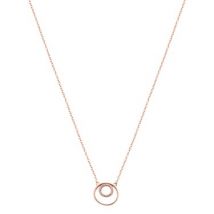 Argento Rose Gold Double Crystal Open Circle Necklace