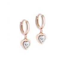 Ted Baker Rose Gold Crystal Heart Huggie Earrings