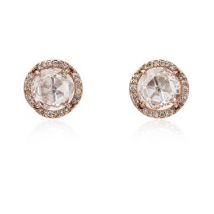 Kate Spade New York Rose Gold Clear Sparkle Round Earrings