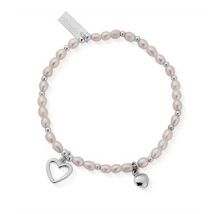 ChloBo Silver Forever Love Pearl Bracelet