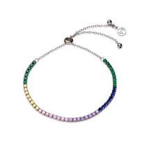 Argento Silver Rainbow Crystal Pull Bracelet