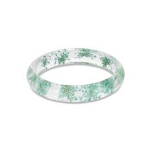 Dirty Ruby Green Floral Resin Bangle