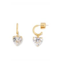 Kate Spade New York Gold Crystal Heart Huggie Earrings