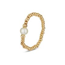 August Woods Gold Beaded Stretch Ring