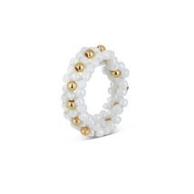 August Woods Gold Daisy Pearl Beaded Ring