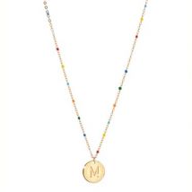 Rebecca Gold Rainbow Letter M Necklace