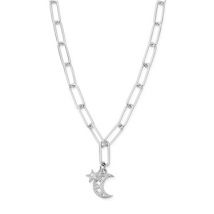 ChloBo Silver Hope Moon Link Chain Necklace