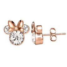 Disney Rose Gold Crystal Minnie Mouse Earrings