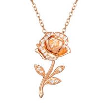 Disney Princess Belle Crystal Rose Necklace