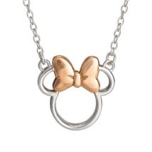 Disney Rose Gold & Silver Minnie Mouse Necklace