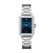 CLUSE Silver + Blue Fluette Link Bracelet Watch