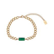 Over & Over Gold & Green Chain Bracelet
