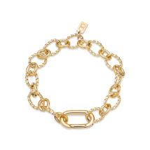 Over & Over Gold Textured Figaro Charm Bracelet