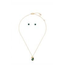 Kate Spade New York Gold + Green Necklace + Earring Set