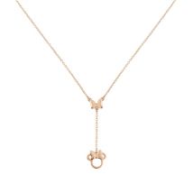 Disney Rose Gold Minnie Mouse Y Necklace