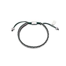 Over & Over Silver Steel + Green Pull Bracelet