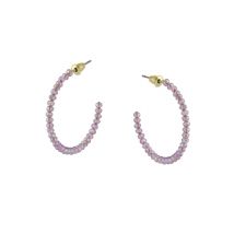 Big Metal London Lilac Circe Beaded Hoop Earrings