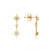 Over & Over Gold Double North Star CZ Earrings