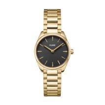CLUSE Gold Colour Giftbox Féroce Mini Watch and Black Bracelet