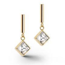Coeur De Lion Brilliant Gold Crystal Monochrome Drop Earrings