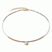 Coeur De Lion Brilliant Gold Crystal Monochrome Necklace