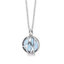 Angel Whisperer Silver Healing Blue Agate Medium Pendant Necklace