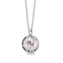 Angel Whisperer Silver Powerful Stone With Rose Quartz Sphere Pendant Necklace
