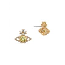 Vivienne Westwood Gold Yellow Crystal Valentina Orb Stud Earrings