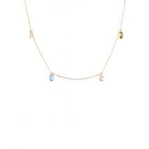 PDPAOLA Gold Bloom Crystal Drop Necklace