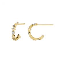 PDPAOLA Gold Ombré Blue Crystal Earrings