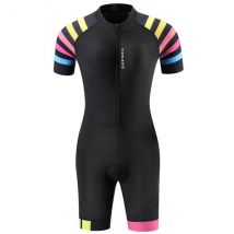 Women Triathlon Suit Short Sleeve Cycling Jersey Set MTB Bike Bicycle Clothing Jumpsuit
