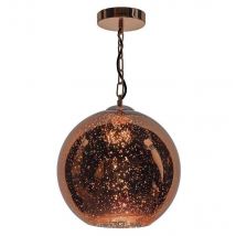 Dar SPE0164 Speckle 1 Light Copper Finished Glass Ceiling Pendant light