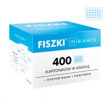 FISZKI in blanco - białe kartoniki w kratkę w dużym formacie - 400 szt.