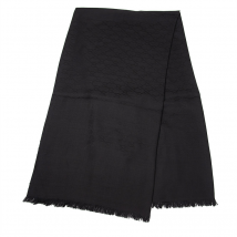 Gucci - Jacquard GG Pattern Black Scarf
