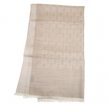 Gucci - 2-Tone Grey Wool Silk GG Guccissima Logo Scarf