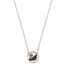 Swarovski Hall Swan Pendant, Grey, Rose Gold Plating