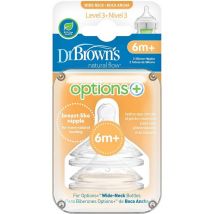 Dr Brown - Natural Flow Options+ Level 3 Wide Neck Teats (2 Pack) Damaged
