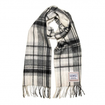 Heritage Traditions- Black/ White Check Brushed Wool Scarf