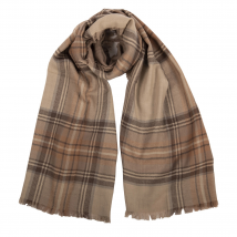 Heritage Traditions - 100% Merino Wool Lightweight Reversible Tartan merino Scarf - Natural Stewart