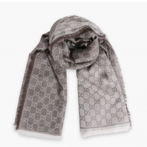 Gucci - Light Grey Silk &amp; Wool Blend Scarf