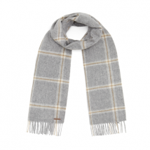 Hortons England - 100% Wool Country Scarf Grey Check