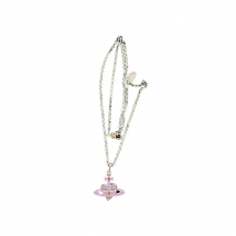 Vivienne Westwood - Reverse Heart Pendant silver/ pink