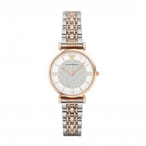 Emporio Armani Ladies Two-Tone Rhinestone Watch AR1926