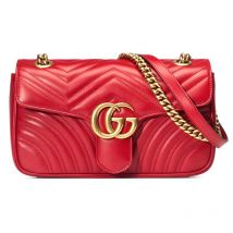 GUCCI GG Marmont Small Shoulder Bag (Stitching Error Damage) - Red