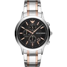Emporio Armani - Men&#039;s Two Tone Chronograph Watch Silver/Rose Gold
