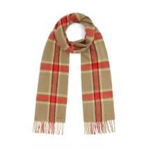 Hortons England - 100% Lambswool Checked Scarf - Red