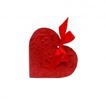 10 Boites à dragées en forme de coeur, 10cm (Rouge)