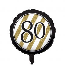 16 Serviettes d'anniversaire noir et or (80)